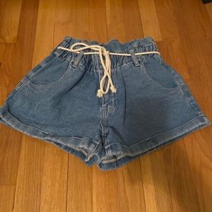 PacSun Mom Tie Denim Shorts